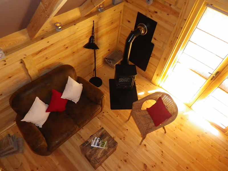 Intérieur romantique cabane